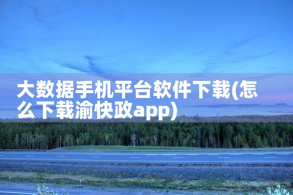 大数据手机平台软件下载